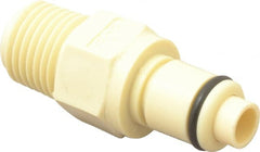 CPC Colder Products - 1/4" Nominal Flow, 1/4 NPT Thread, Male, Inline Threaded-Male Plug - 120 Max psi, 32 to 160°F, Polypropylene Coupling, EPDM O-Ring - Exact Tooling