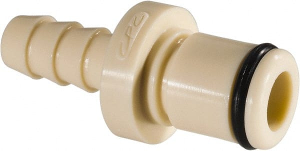 CPC Colder Products - 1/4" Nominal Flow, 1/4" ID, Male, Inline Hose Barb-Male Plug - 120 Max psi, 32 to 160°F, Polypropylene Coupling, EPDM O-Ring - Exact Tooling