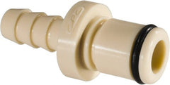 CPC Colder Products - 1/4" Nominal Flow, 1/4" ID, Male, Inline Hose Barb-Male Plug - 120 Max psi, 32 to 160°F, Polypropylene Coupling, EPDM O-Ring - Exact Tooling
