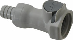 CPC Colder Products - 3/8" Nominal Flow, 1/2" ID, Female, Inline Hose Barb-Female Socket - 60 Max psi, 32 to 230°F, Polypropylene Coupling, EPDM O-Ring - Exact Tooling