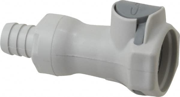 CPC Colder Products - 3/8" Nominal Flow, 1/2" ID, Female, Inline Hose Barb-Female Socket - 60 Max psi, 32 to 230°F, Polypropylene Coupling, EPDM O-Ring - Exact Tooling