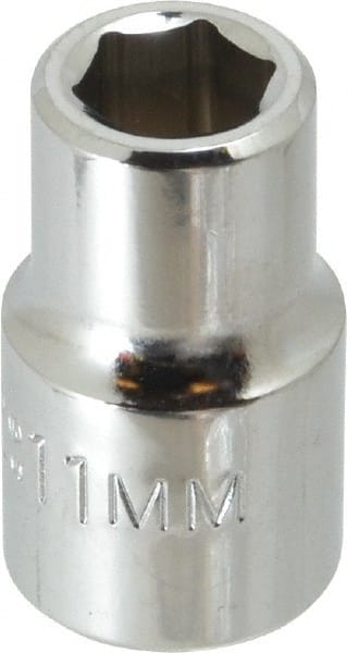 Proto - 1/2" Drive, Standard Hand Socket - 6 Points, 1-1/2" OAL, Chrome Finish - Exact Tooling