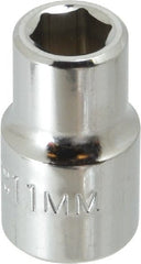 Proto - 1/2" Drive, Standard Hand Socket - 6 Points, 1-1/2" OAL, Chrome Finish - Exact Tooling