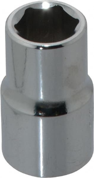 Proto - 1/2" Drive, Standard Hand Socket - 6 Points, 1-1/2" OAL, Chrome Finish - Exact Tooling