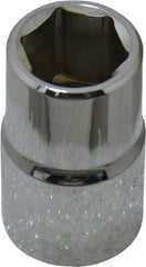Proto - 1/2" Drive, Standard Hand Socket - 6 Points, 1-1/2" OAL, Chrome Finish - Exact Tooling