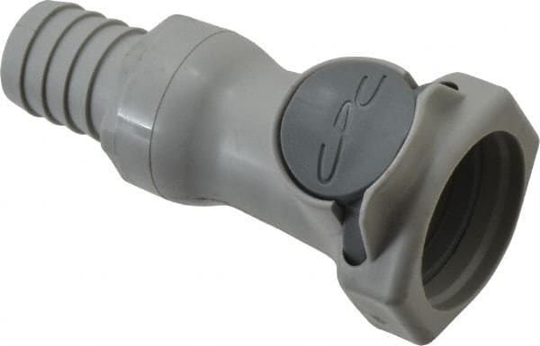 CPC Colder Products - 3/8" Nominal Flow, 5/8" ID, Female, Inline Hose Barb-Female Socket - 60 Max psi, 32 to 230°F, Polypropylene Coupling, EPDM O-Ring - Exact Tooling