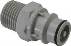 CPC Colder Products - 3/8" Nominal Flow, 1/2 NPT Thread, Male, Inline Threaded-Male Plug - 60 Max psi, 32 to 230°F, Polypropylene Coupling, EPDM O-Ring - Exact Tooling
