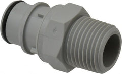 CPC Colder Products - 3/8" Nominal Flow, 1/2 NPT Thread, Male, Inline Threaded-Male Plug - 60 Max psi, 32 to 230°F, Polypropylene Coupling, EPDM O-Ring - Exact Tooling