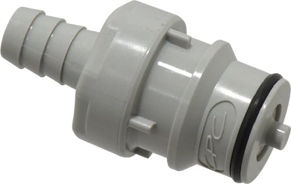 CPC Colder Products - 3/8" Nominal Flow, 3/8" ID, Male, Inline Hose Barb-Male Plug - 60 Max psi, 32 to 230°F, Polypropylene Coupling, EPDM O-Ring - Exact Tooling