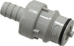 CPC Colder Products - 3/8" Nominal Flow, 3/8" ID, Male, Inline Hose Barb-Male Plug - 60 Max psi, 32 to 230°F, Polypropylene Coupling, EPDM O-Ring - Exact Tooling