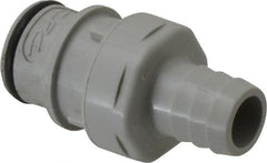 CPC Colder Products - 3/8" Nominal Flow, 1/2" ID, Male, Inline Hose Barb-Male Plug - 60 Max psi, 32 to 230°F, Polypropylene Coupling, EPDM O-Ring - Exact Tooling