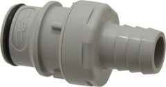 CPC Colder Products - 3/8" Nominal Flow, 1/2" ID, Male, Inline Hose Barb-Male Plug - 60 Max psi, 32 to 230°F, Polypropylene Coupling, EPDM O-Ring - Exact Tooling