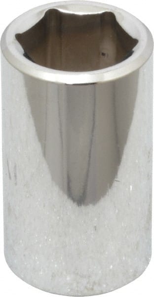 Proto - 1/2" Drive, Standard Hand Socket - 6 Points, 1-1/2" OAL, Chrome Finish - Exact Tooling