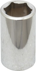 Proto - 1/2" Drive, Standard Hand Socket - 6 Points, 1-1/2" OAL, Chrome Finish - Exact Tooling