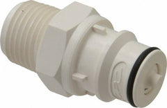 CPC Colder Products - 3/8" Nominal Flow, 1/2 NPT Thread, Male, Inline Threaded-Male Plug - 125 Max psi, -40 to 280°F, Polysulfone Coupling, EPDM O-Ring - Exact Tooling