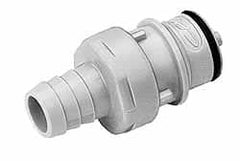 CPC Colder Products - 3/8" Nominal Flow, 1/2" ID, Male, Inline Hose Barb-Male Plug - 125 Max psi, -40 to 280°F, Polysulfone Coupling, EPDM O-Ring - Exact Tooling