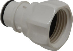 CPC Colder Products - 3/8" Nominal Flow, 3/4 NHR Thread, Female, Inline Threaded-Male Plug - 125 Max psi, -40 to 280°F, Polysulfone Coupling, EPDM O-Ring - Exact Tooling