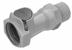 CPC Colder Products - 1/2" Nominal Flow, 3/4 NHR Thread, Male, Inline Threaded-Male Socket - 125 Max psi, -40 to 280°F, Polysulfone Coupling, EPDM O-Ring - Exact Tooling