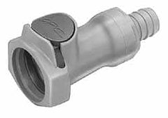 CPC Colder Products - 3/8" Nominal Flow, 5/8" ID, Female, Inline Hose Barb-Female Socket - 60 Max psi, 32 to 230°F, Polypropylene Coupling, EPDM O-Ring - Exact Tooling