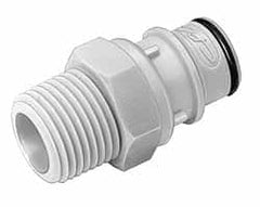 CPC Colder Products - 1/2" Nominal Flow, 3/4 NHR Thread, Male, Inline Threaded-Male Plug - 125 Max psi, -40 to 280°F, Polysulfone Coupling, EPDM O-Ring - Exact Tooling