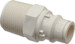 CPC Colder Products - 1/2" Nominal Flow, 3/4 NPT Thread, Male, Inline Threaded-Male Plug - 125 Max psi, -40 to 280°F, Polysulfone Coupling, EPDM O-Ring - Exact Tooling
