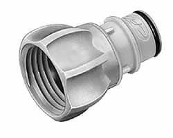 CPC Colder Products - 3/8" Nominal Flow, 3/4 NHR Thread, Female, Inline Threaded-Male Plug - 125 Max psi, -40 to 280°F, Polysulfone Coupling, EPDM O-Ring - Exact Tooling