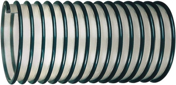 Kuriyama of America - 1-1/2" ID, 22 Hg Vac Rating, 20 psi, Polyurethane Vacuum & Duct Hose - 50' Long, Green, 1" Bend Radius, -40 to 150°F - Exact Tooling