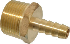 Cerro - 3/4 NPTF Thread Hose Barb x Male NPT Connector - 3/8" ID Hose, Brass - Exact Tooling