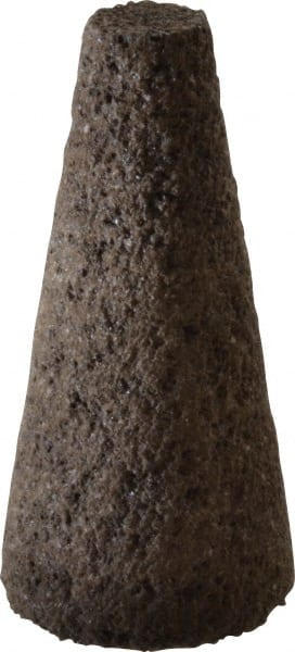Norton - Type 17, 1-1/2" Max Diam, 3" Head Thickness, 24 Grit Square Tip Cone - Aluminum Oxide, Very Coarse Grade, 3/8-24 Shank Thread - Exact Tooling