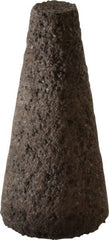 Norton - Type 17, 1-1/2" Max Diam, 3" Head Thickness, 24 Grit Square Tip Cone - Aluminum Oxide, Very Coarse Grade, 3/8-24 Shank Thread - Exact Tooling