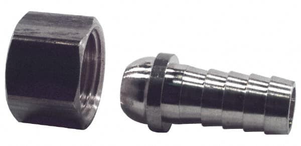 Dixon Valve & Coupling - 3/8 NPSM Thread Hose Barb x Female Swivel Ball-End Connector - 1/4" ID Hose, Brass - Exact Tooling