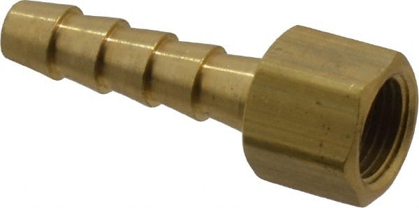 Dixon Valve & Coupling - 1/8 NPSM Thread Hose Barb Gasket Seat x Female NPSM Swivel Connector - 1/4" ID Hose, Brass - Exact Tooling