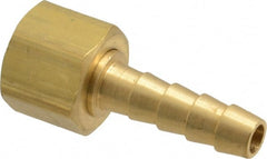 Dixon Valve & Coupling - 1/4 NPSM Thread Hose Barb Gasket Seat x Female NPSM Swivel Connector - 1/4" ID Hose, Brass - Exact Tooling