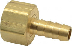 Dixon Valve & Coupling - 1/2 NPSM Thread Hose Barb Gasket Seat x Female NPSM Swivel Connector - 3/8" ID Hose, Brass - Exact Tooling