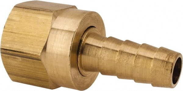 Dixon Valve & Coupling - 3/4 UNF Thread Hose Barb x Female 45° SAE/37° JIC Swivel Connector - 3/8" ID Hose x 1/2" OD Hose, Brass - Exact Tooling