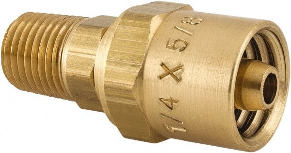 Dixon Valve & Coupling - 1/4 NPTF, Reusable Hose Male Fitting - 1/4" Hose ID x 5/8" Hose OD - Exact Tooling