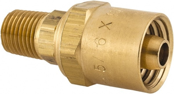 Dixon Valve & Coupling - 1/4 NPTF, Reusable Hose Male Fitting - 5/16" Hose ID x 11/16" Hose OD - Exact Tooling