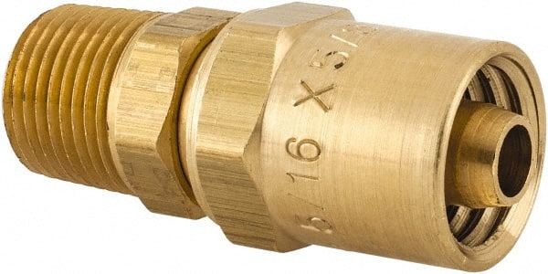 Dixon Valve & Coupling - 3/8 NPTF, Reusable Hose Male Fitting - 5/16" Hose ID x 5/8" Hose OD - Exact Tooling