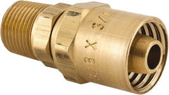 Dixon Valve & Coupling - 3/8 NPTF, Reusable Hose Male Fitting - 3/8" Hose ID x 3/4" Hose OD - Exact Tooling