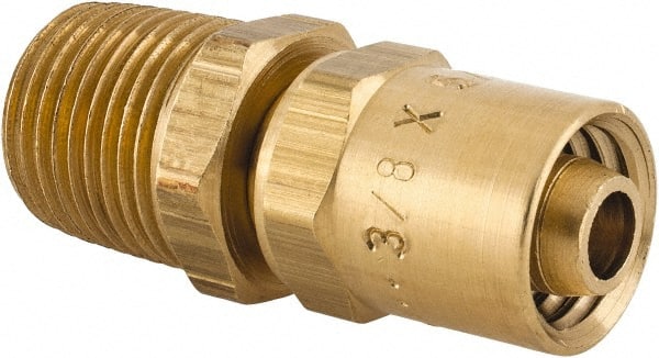 Dixon Valve & Coupling - 1/2 NPTF, Reusable Hose Male Fitting - 3/8" Hose ID x 5/8" Hose OD - Exact Tooling