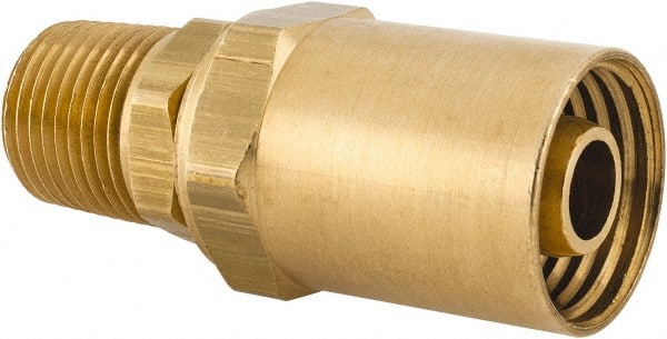 Dixon Valve & Coupling - 1/2 NPTF, Reusable Hose Male Fitting - 1/2" Hose ID x 15/16" Hose OD - Exact Tooling