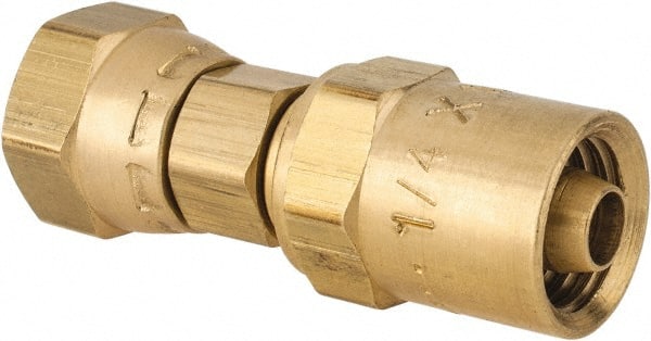 Dixon Valve & Coupling - 1/4 NPSM, Reusable Hose Female Swivel Fitting - 1/4" Hose ID x 1/2" Hose OD - Exact Tooling