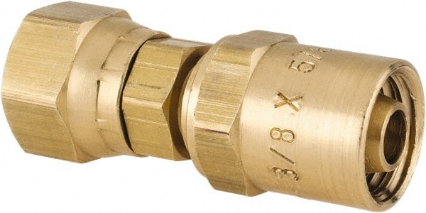 Dixon Valve & Coupling - 3/8 NPSM, Reusable Hose Female Swivel Fitting - 3/8" Hose ID x 5/8" Hose OD - Exact Tooling
