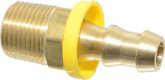 Cerro - 3/8" ID 3/8 NPTF Barbed Push On Male Connector - Brass - Exact Tooling