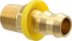 Cerro - 1/2" ID 3/8 NPTF Barbed Push On Male Connector - Brass - Exact Tooling