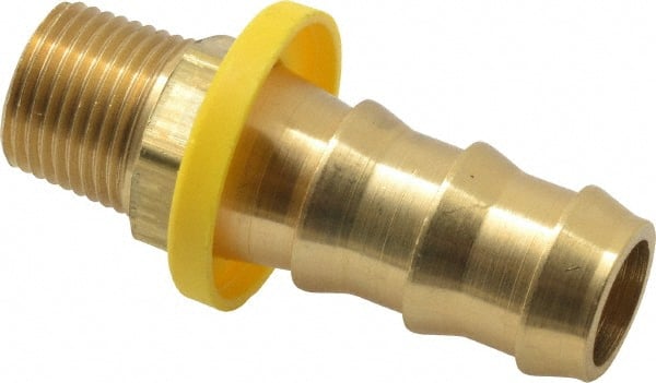 Dixon Valve & Coupling - 5/8" ID 3/8 NPTF Barbed Push On Male Connector - Brass - Exact Tooling
