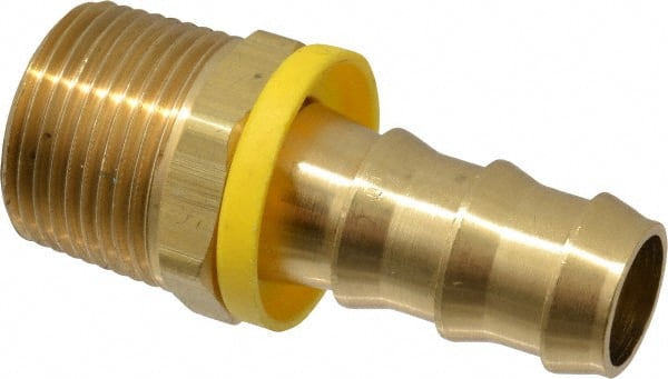 Dixon Valve & Coupling - 5/8" ID 3/4 NPTF Barbed Push On Male Connector - Brass - Exact Tooling