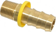 Dixon Valve & Coupling - 3/4" ID 1/2 NPTF Barbed Push On Male Connector - Brass - Exact Tooling