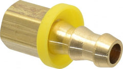 Cerro - 3/8" ID 1/4 NPTF Barbed Push On Female Connector - Brass - Exact Tooling