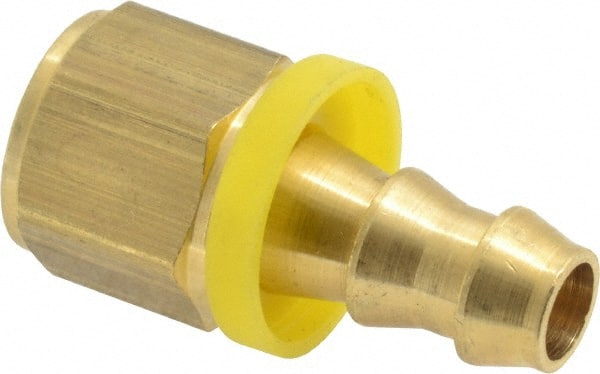Dixon Valve & Coupling - 3/8" ID 3/8 NPTF Barbed Push On Female Connector - Brass - Exact Tooling